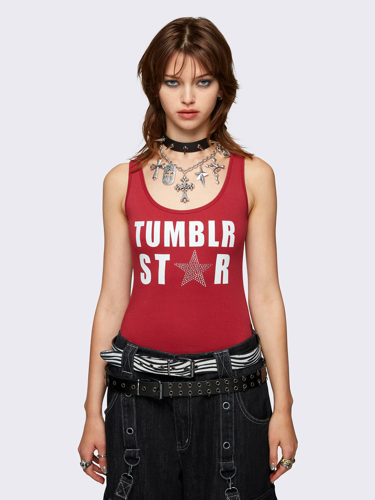 Minga Tumblr Star Red Bodysuit