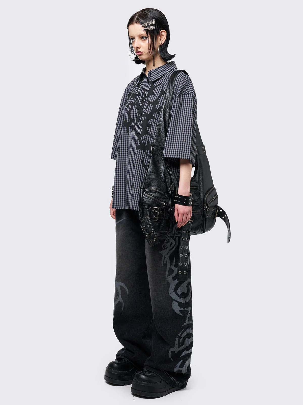 Minga Tattooed Check Shirt