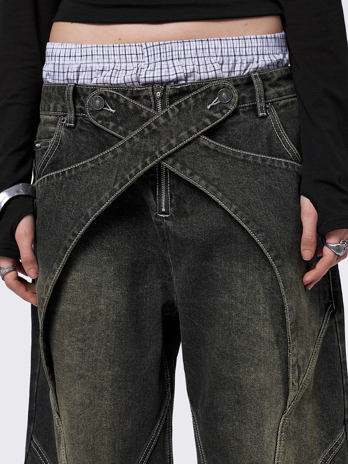 Minga Kim Green Baggy Jeans