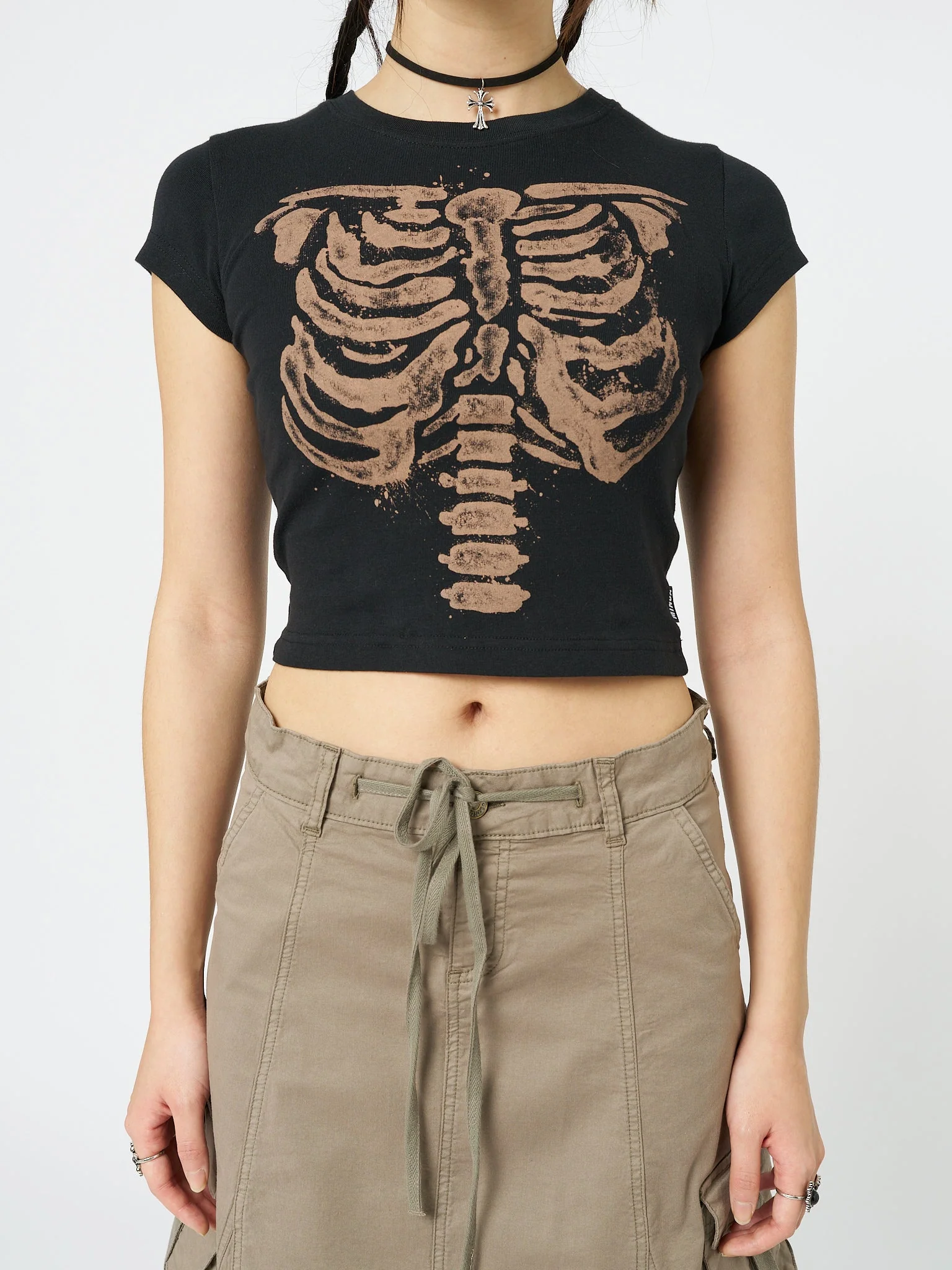 Minga Skeleton Black Baby Tee