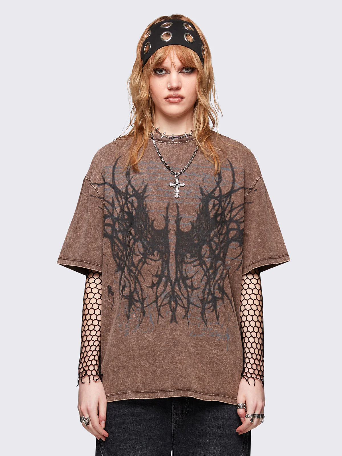 Minga Wingfall Brown Washed T-Shirt