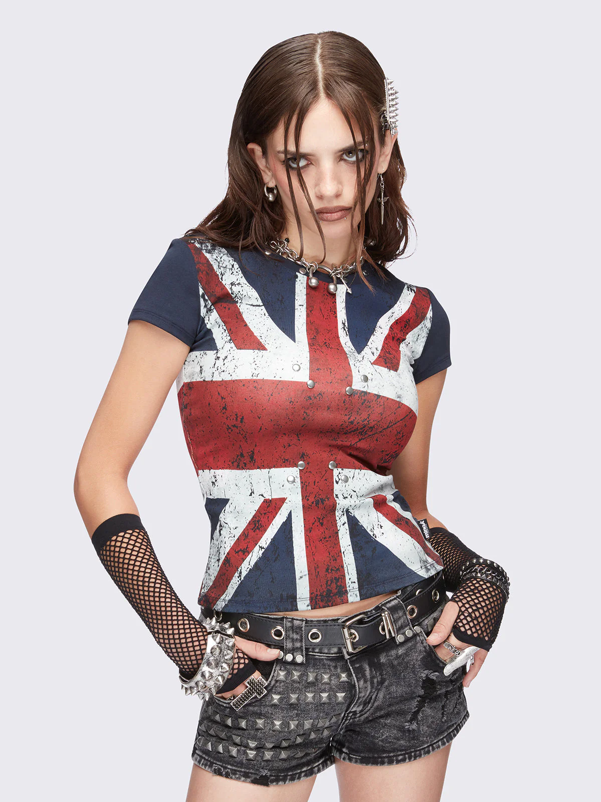 Minga Strike Denim Hot Pants