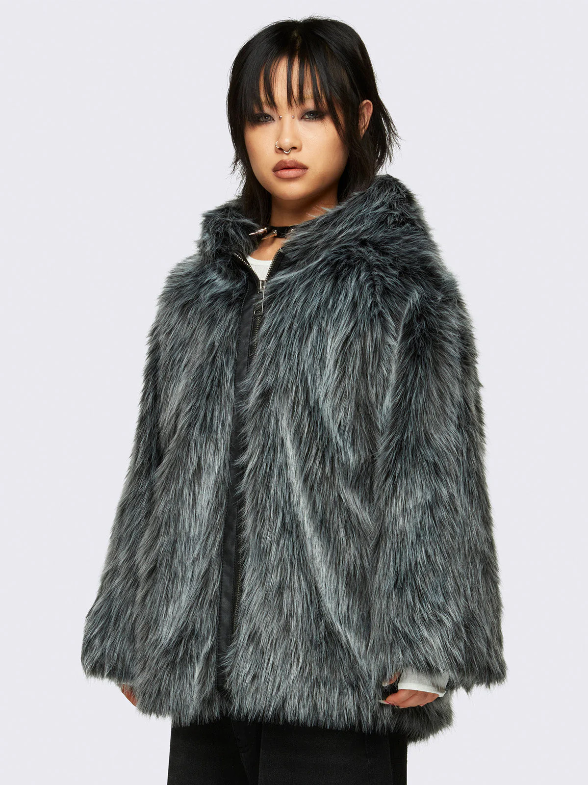 Minga Chrome Faux Fur Jacket
