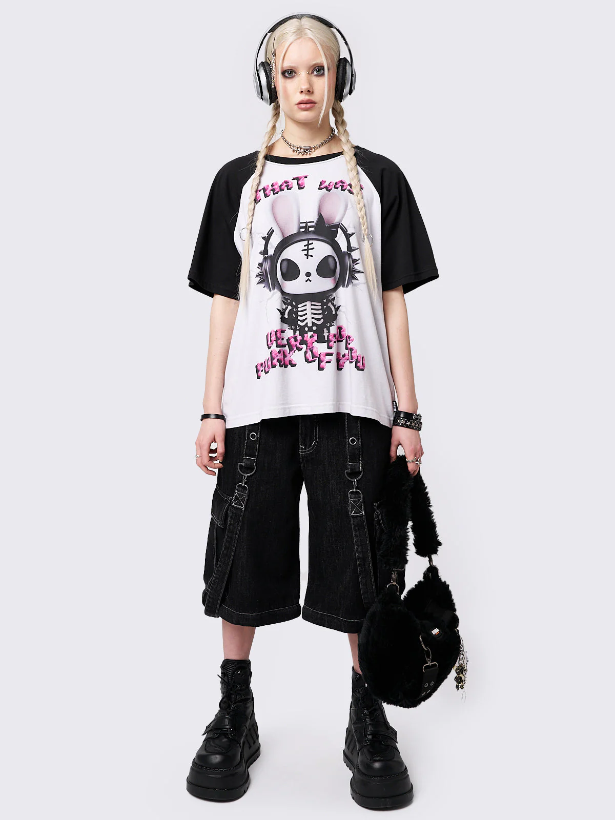 Minga Pop Punk Bunny Raglan T-Shirt