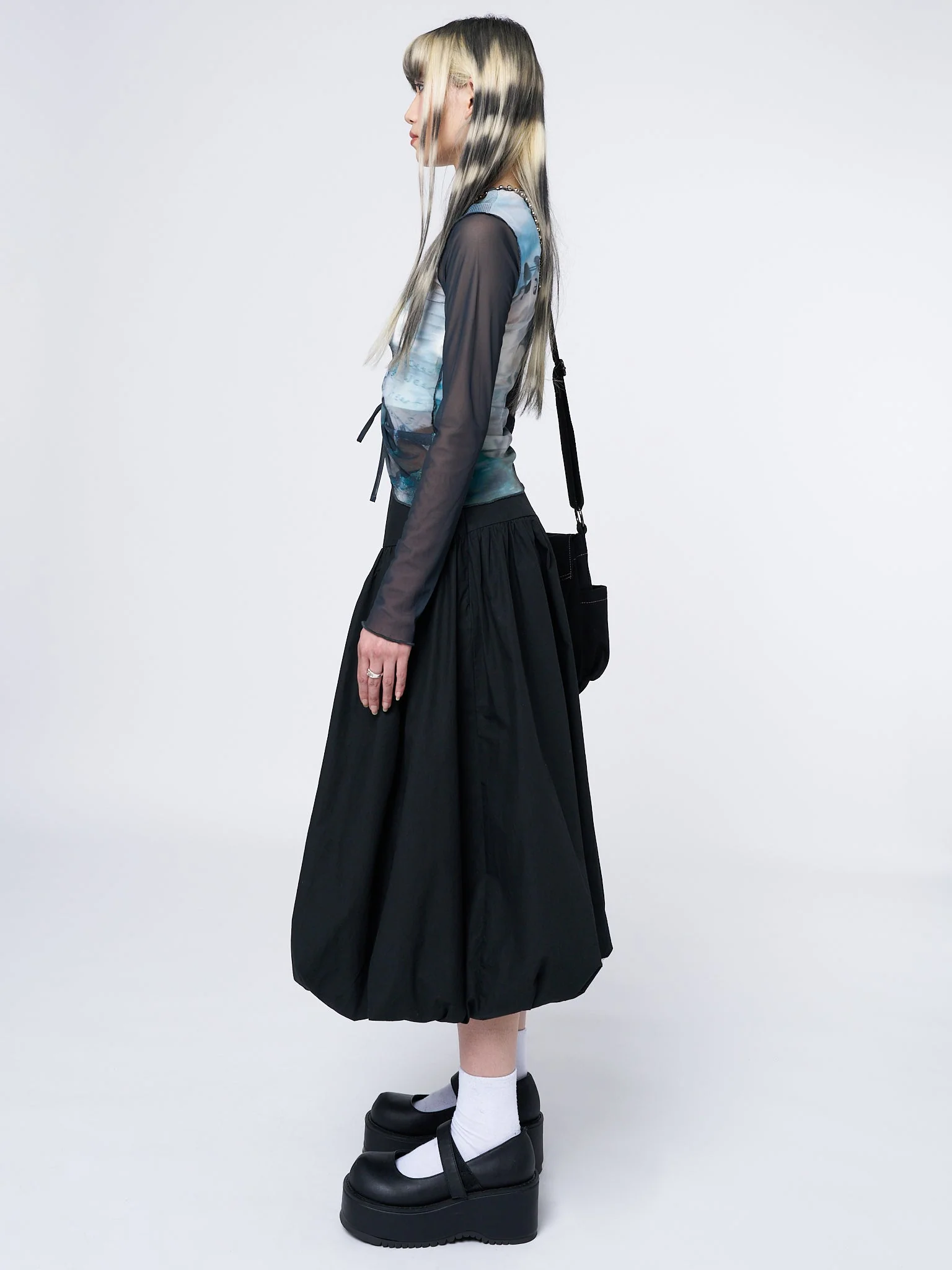 Minga Suya Black Bubble Midi Skirt