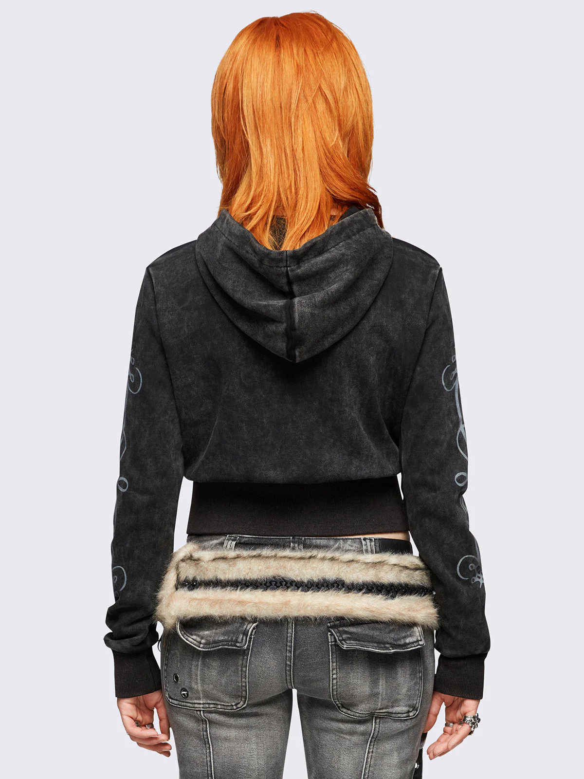 Minga Grime Washed Zip Up Hoodie