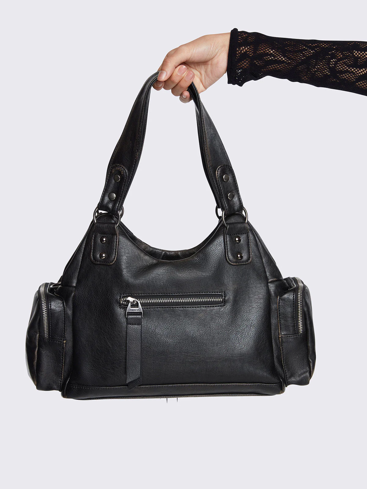 Minga Abyss Black Vegan Shoulder Bag