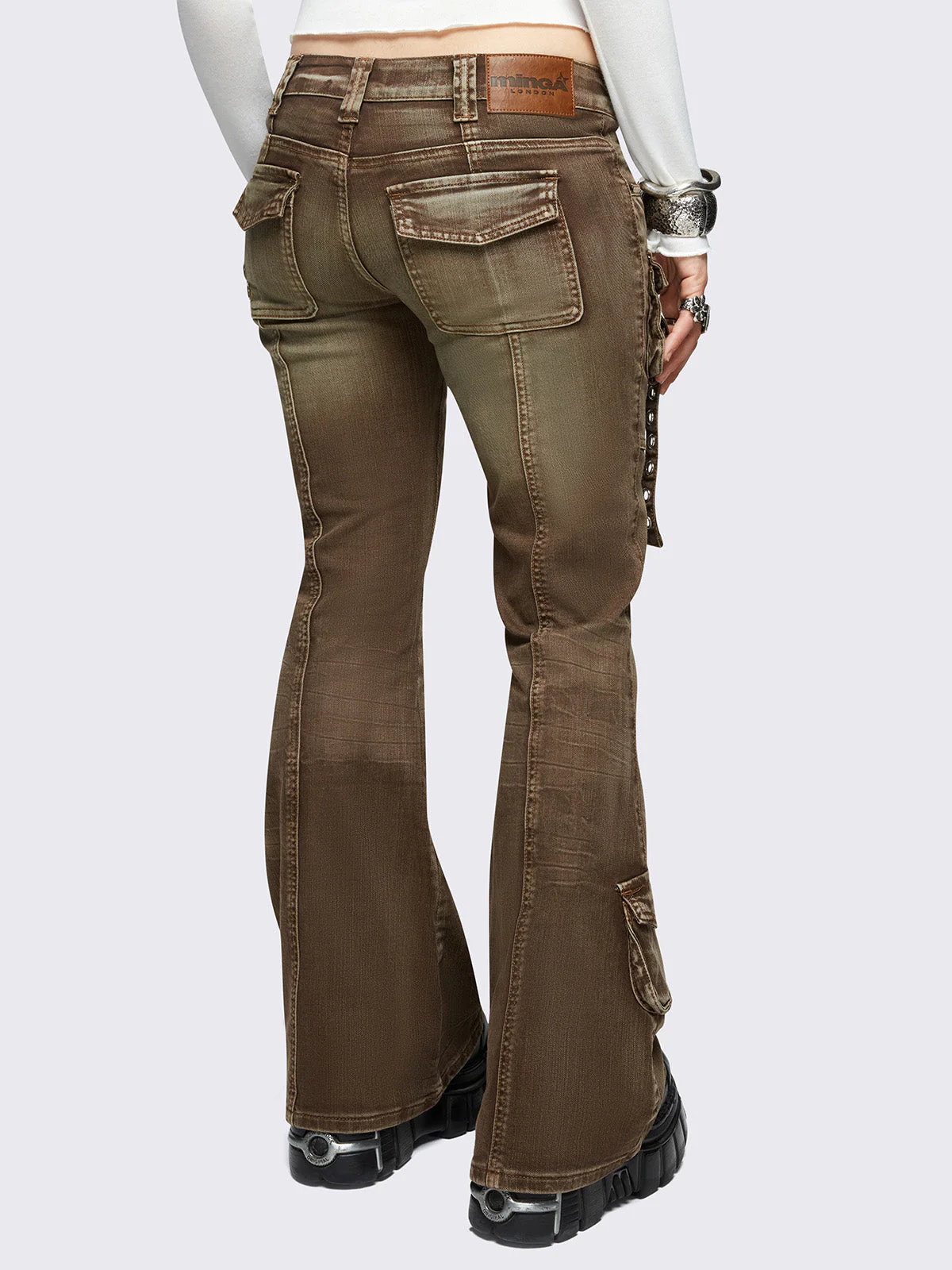 Minga Elsie Brown Flared Jeans