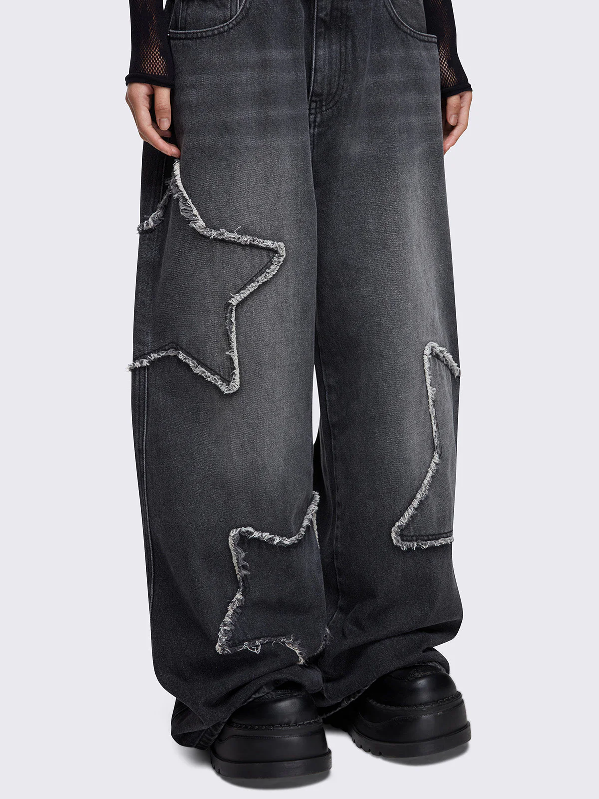 Minga Starburst Black Baggy Jeans