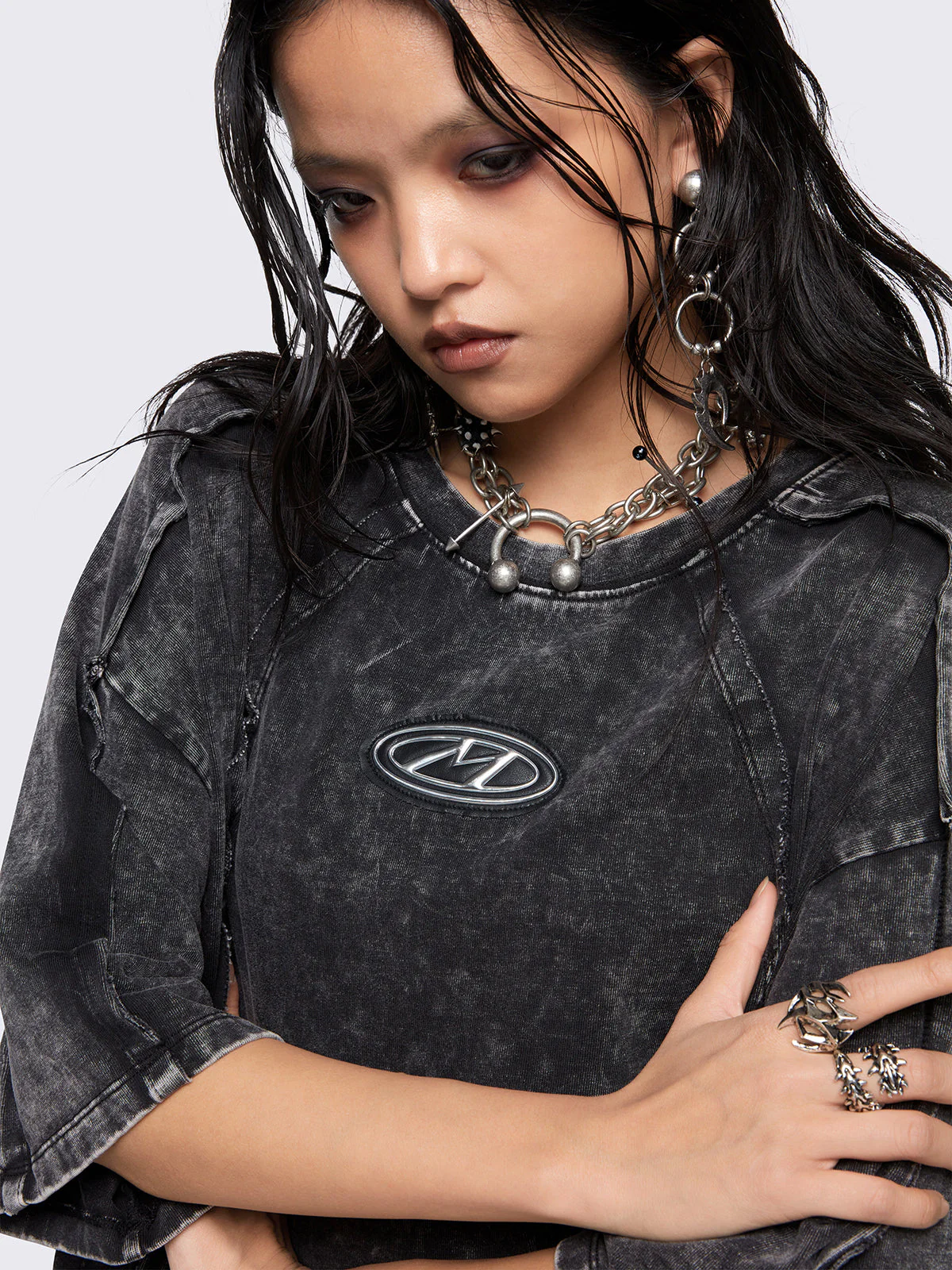 Minga Nox Grey Washed T-Shirt