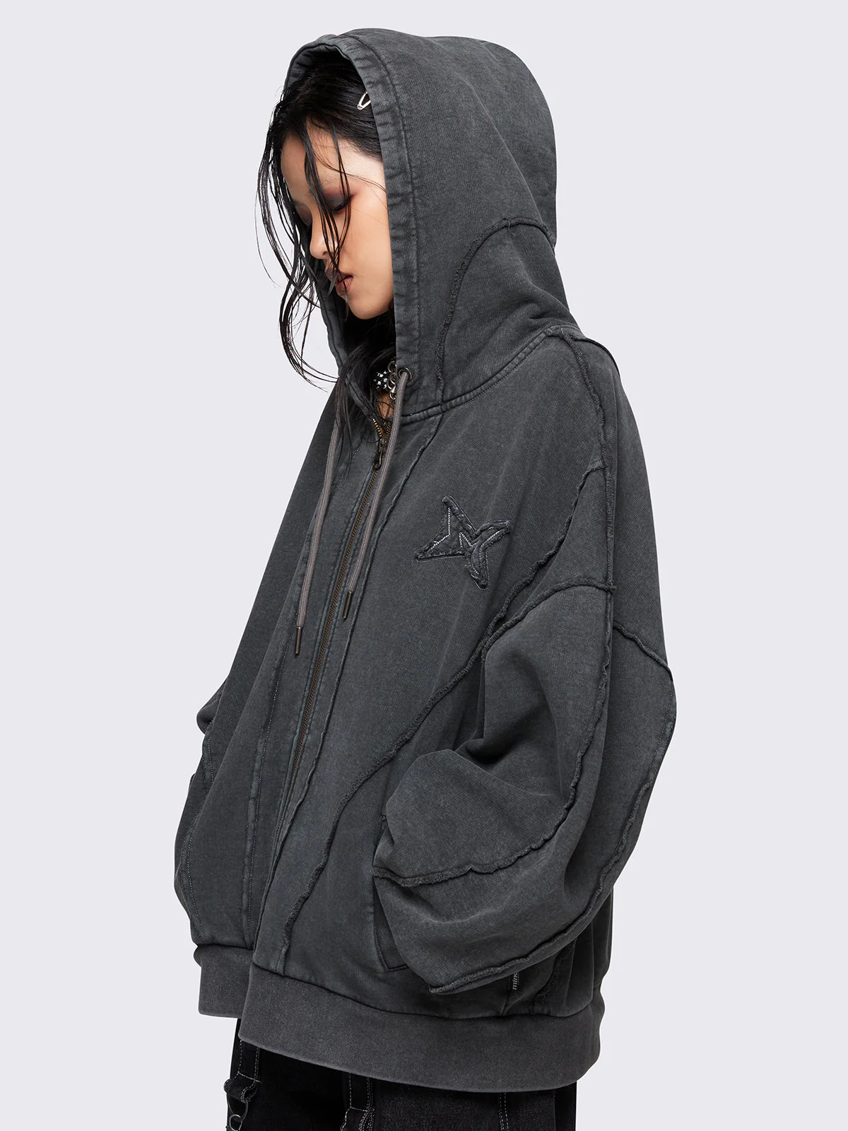 Minga Iron Washed Zip Up Hoodie