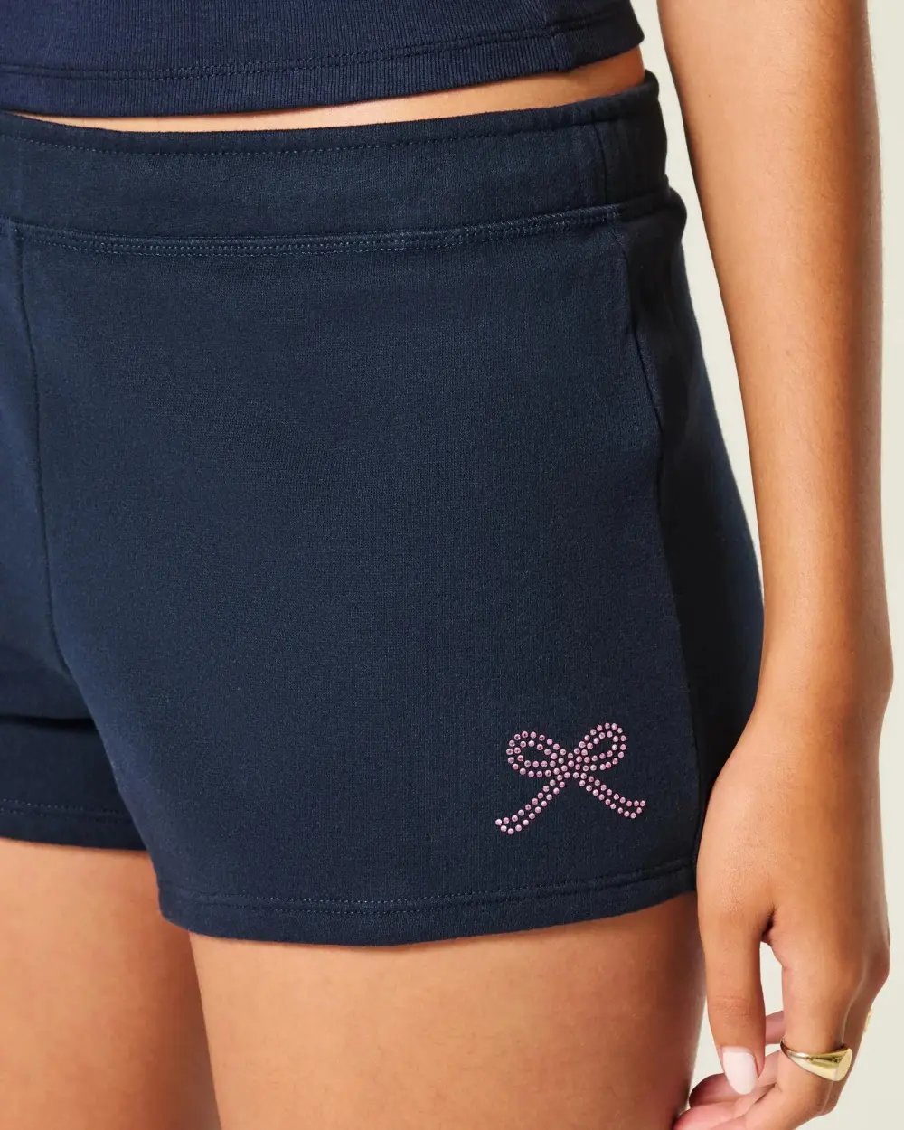 Side Stripe Fleece Mini Shorts