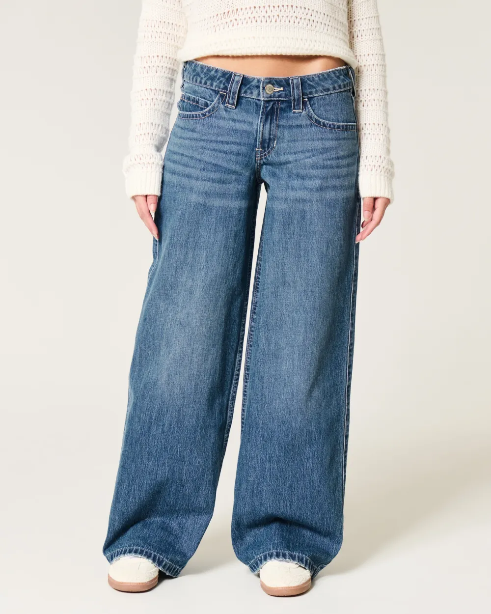 Low-Rise Dark Wash Super Baggy Jeans