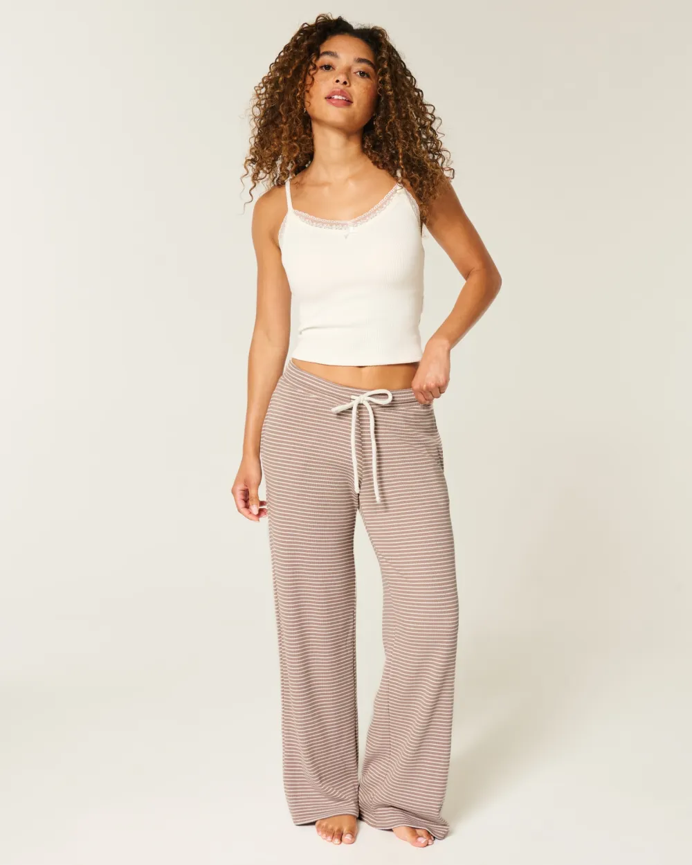 Gilly Hicks Waffle Lace Straight Pants