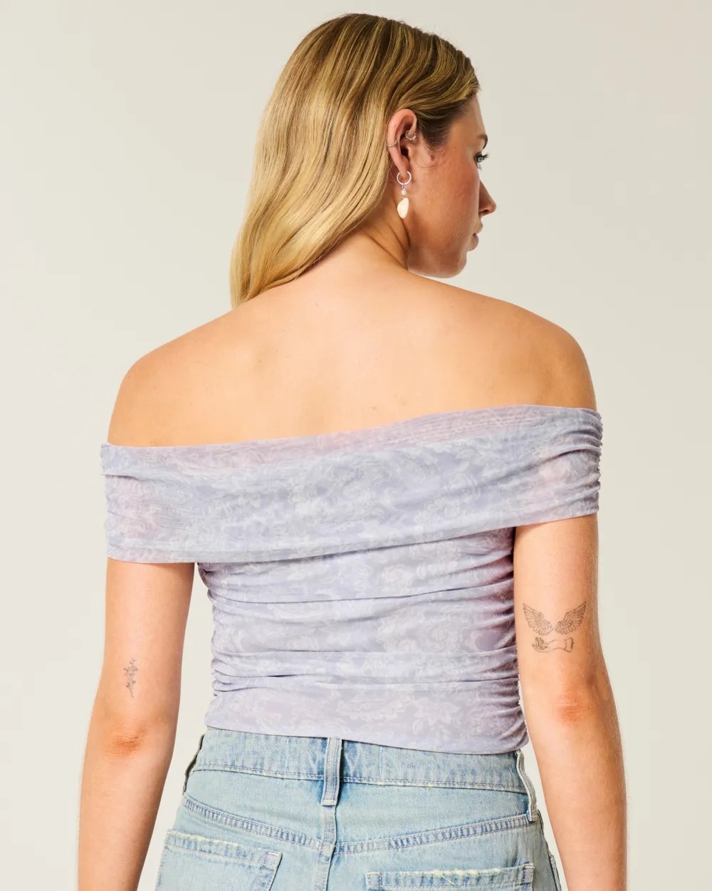 Lace Foldover Off-the-Shoulder Top