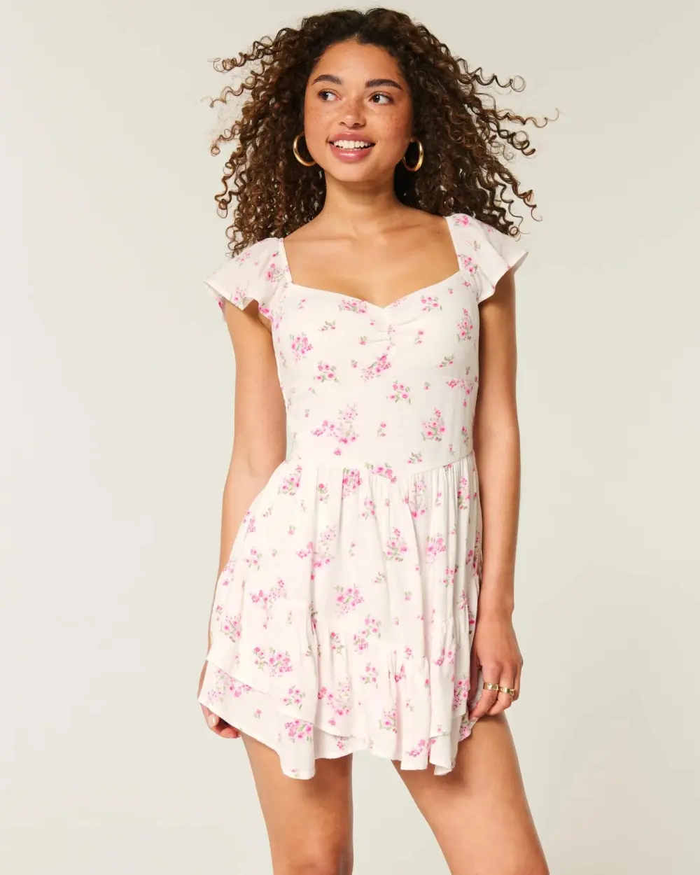 Cinch-Bust Mini Skort Dress