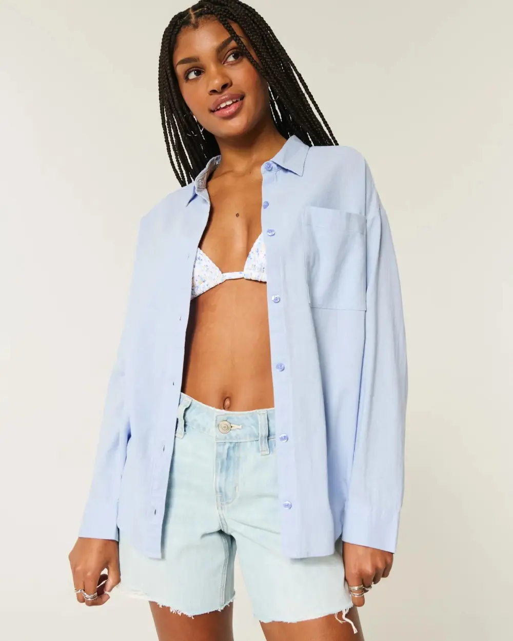 Oversized Linen-Blend Shirt