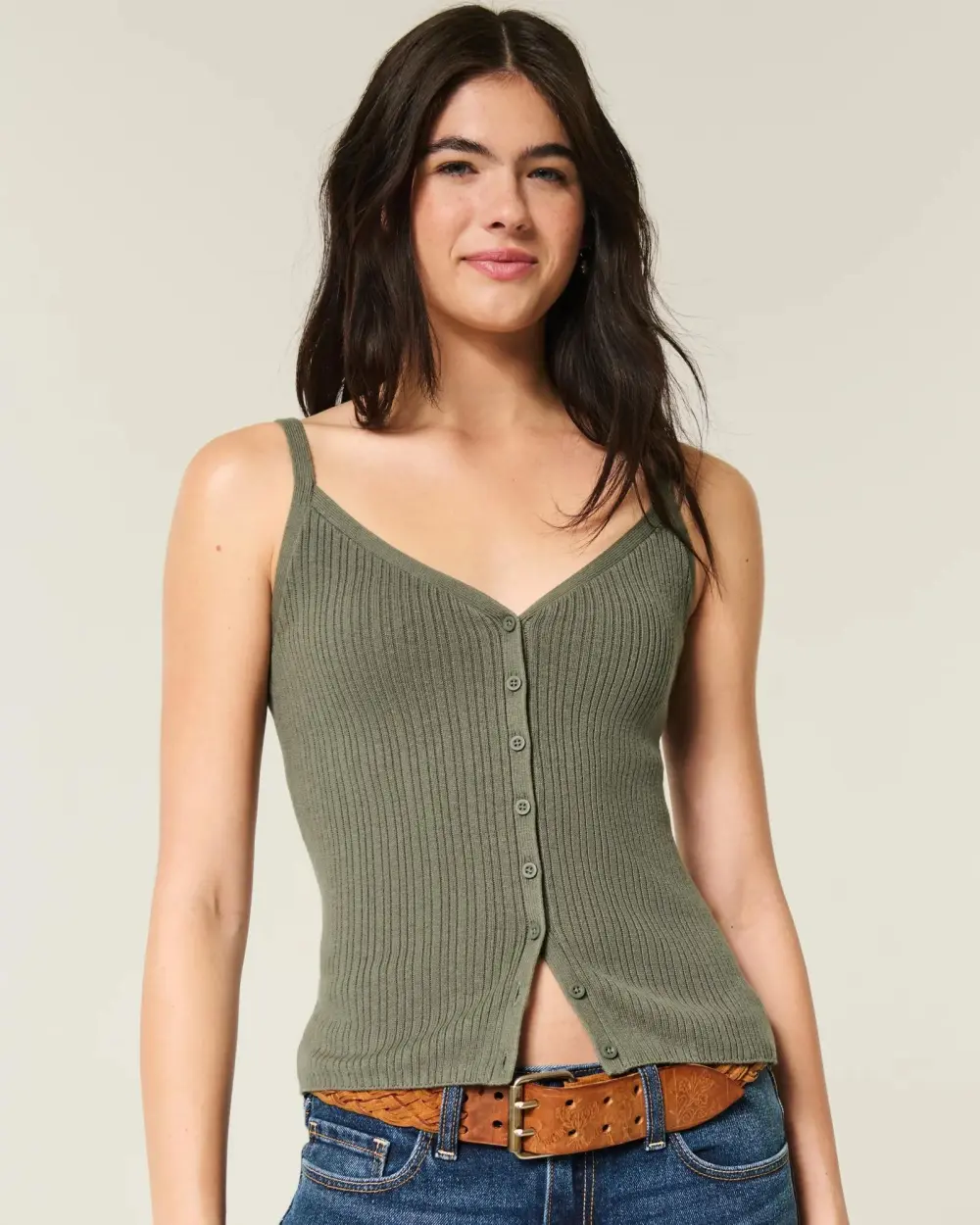 Button-Through Sweater Tank