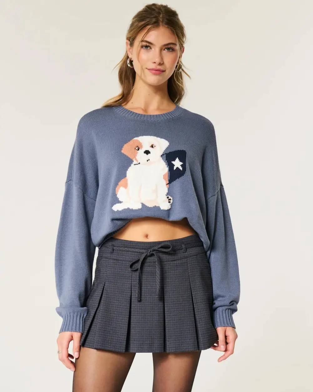 Mid-Rise Pleated Mini Skort