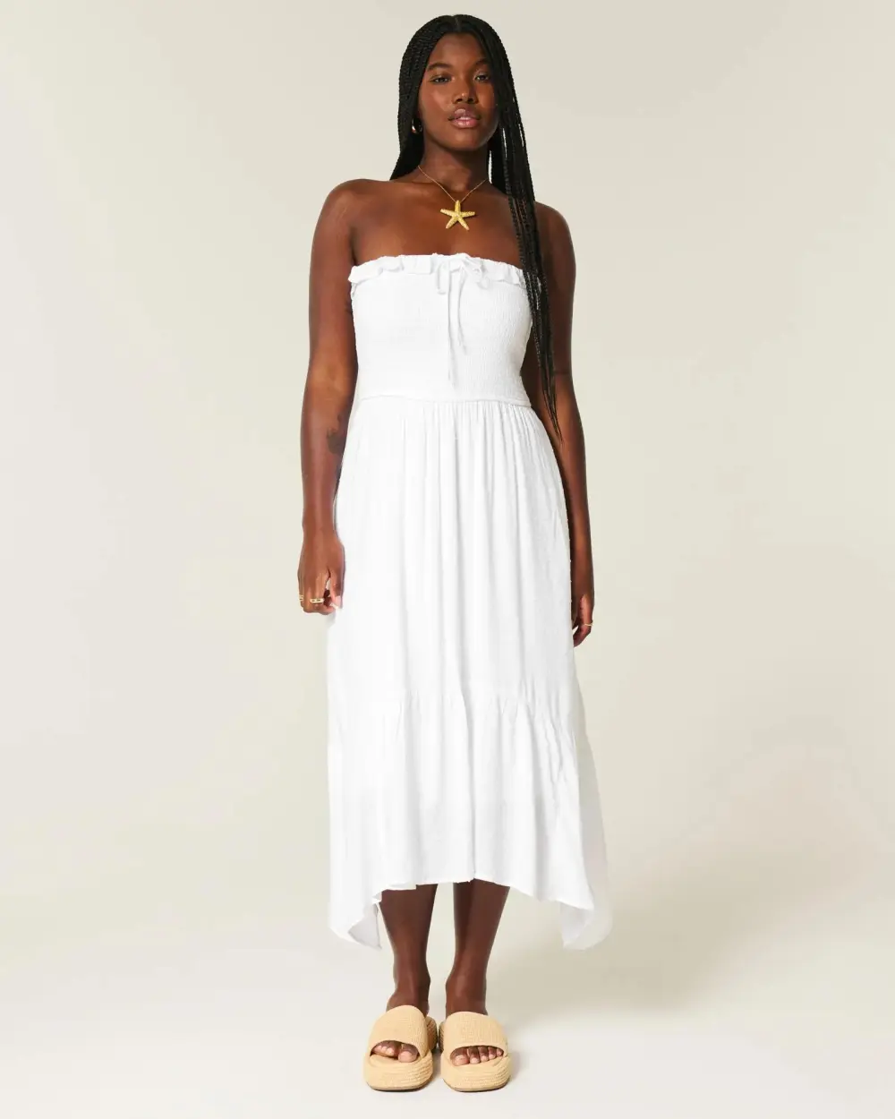 Strapless Smocked Maxi Dress