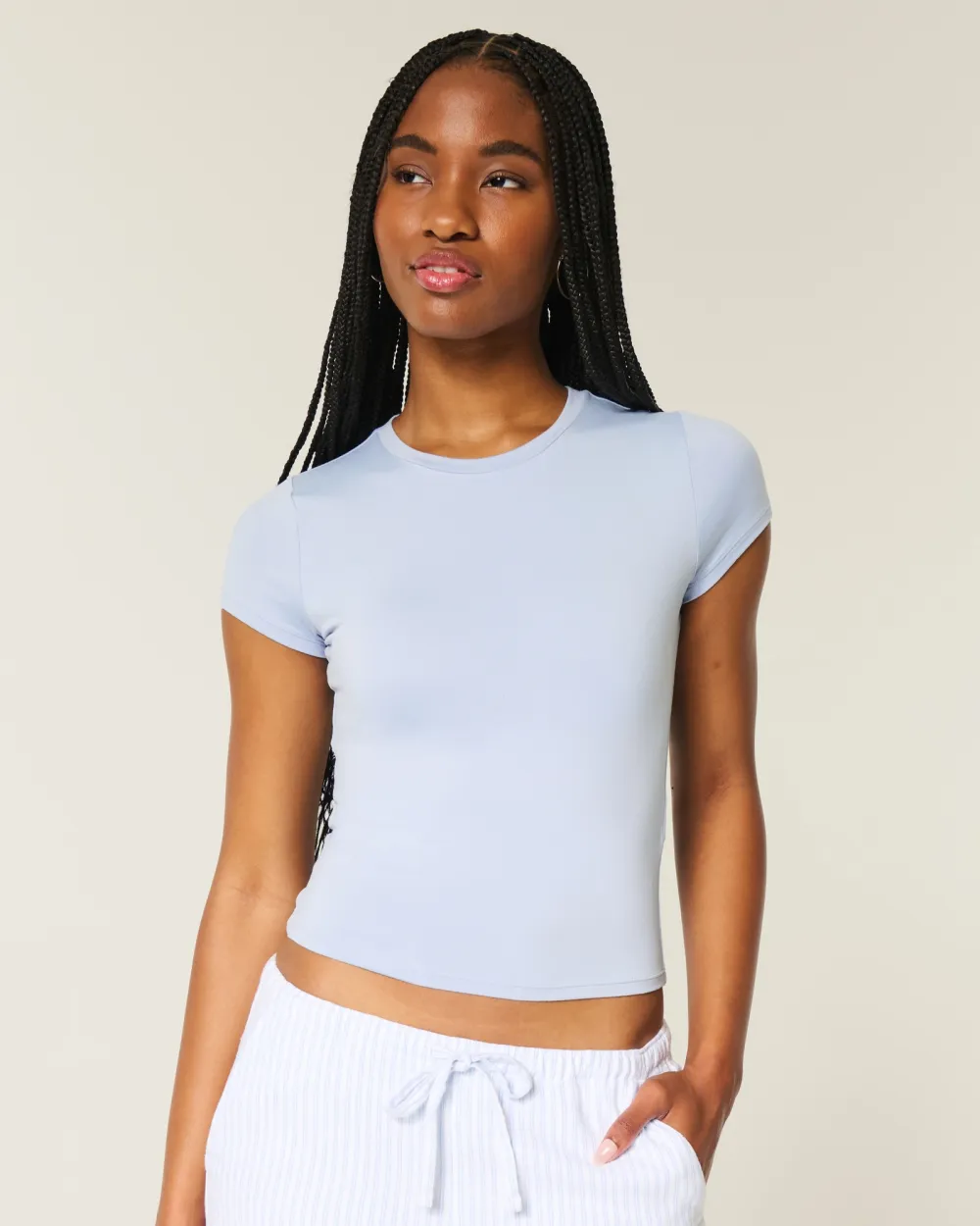 Soft Stretch Seamless Fabric Crew Baby Tee