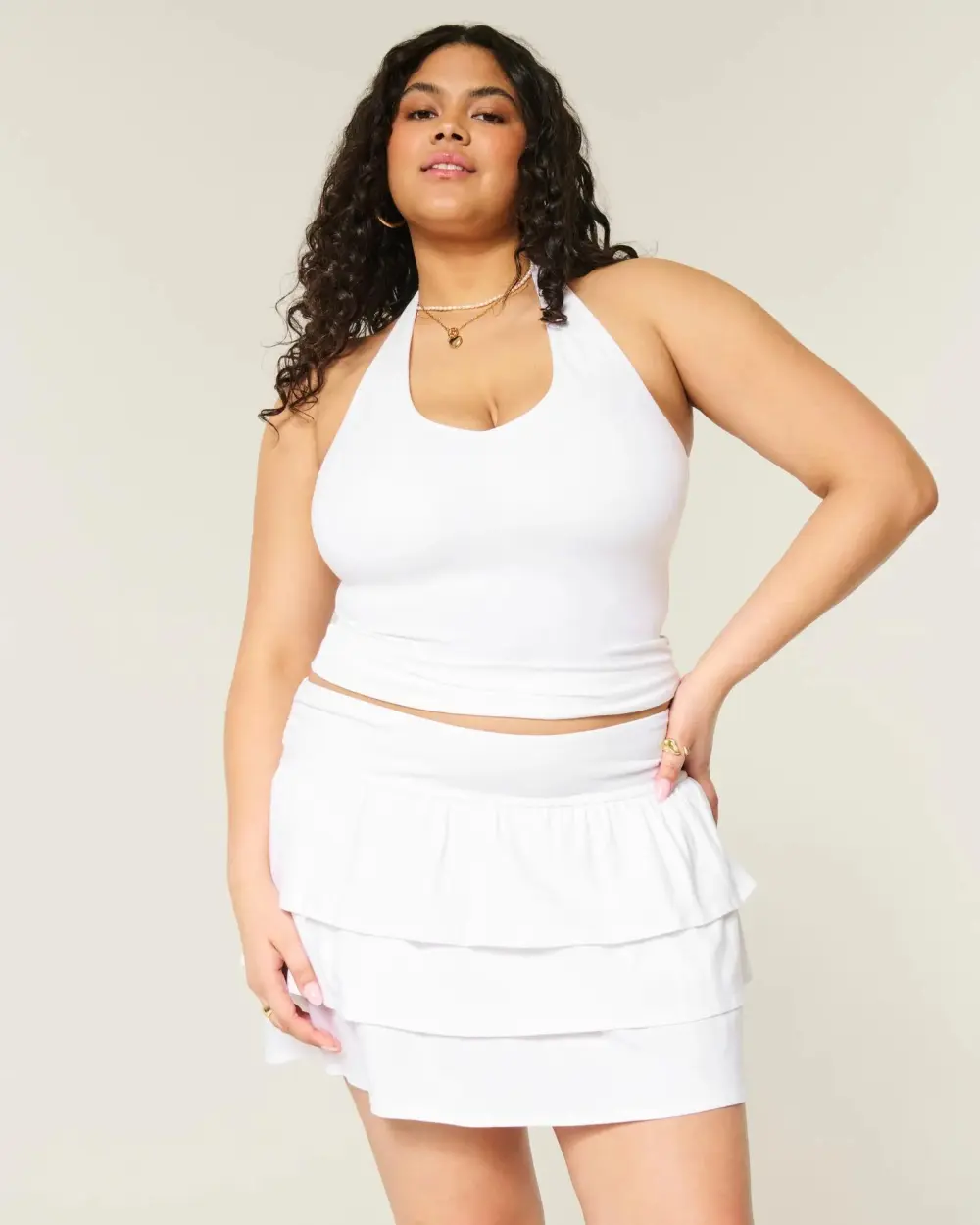 Ruffle Knit Mini Skort