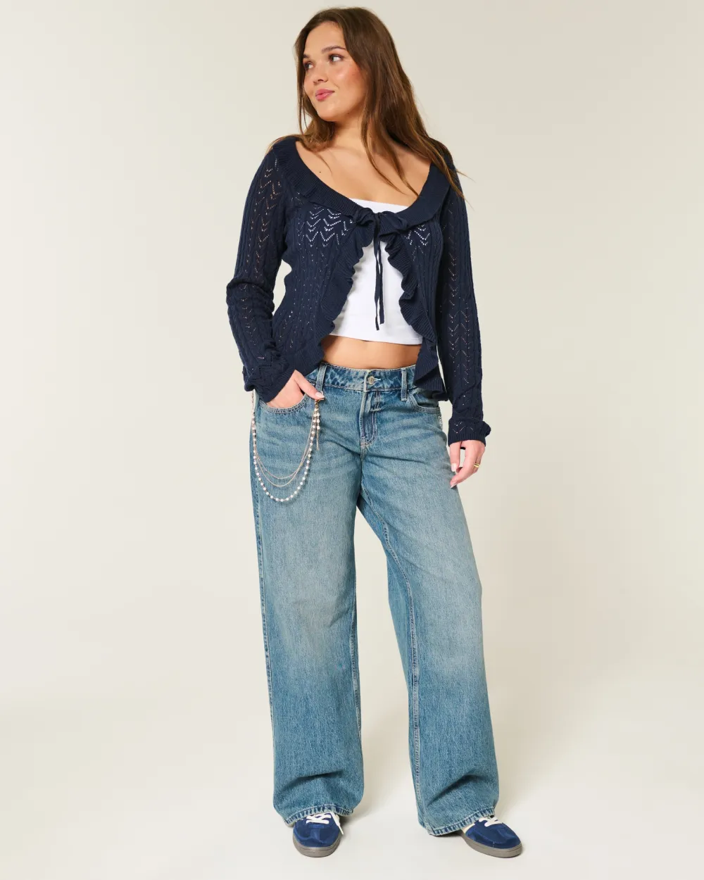 Ruffle Tie-Front Cardigan