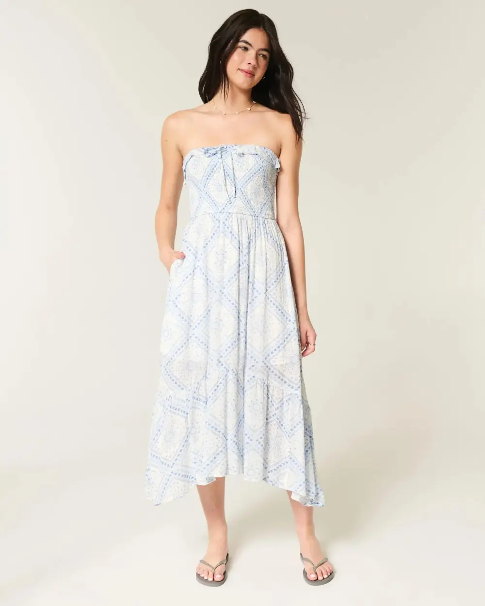 Strapless Smocked Maxi Dress