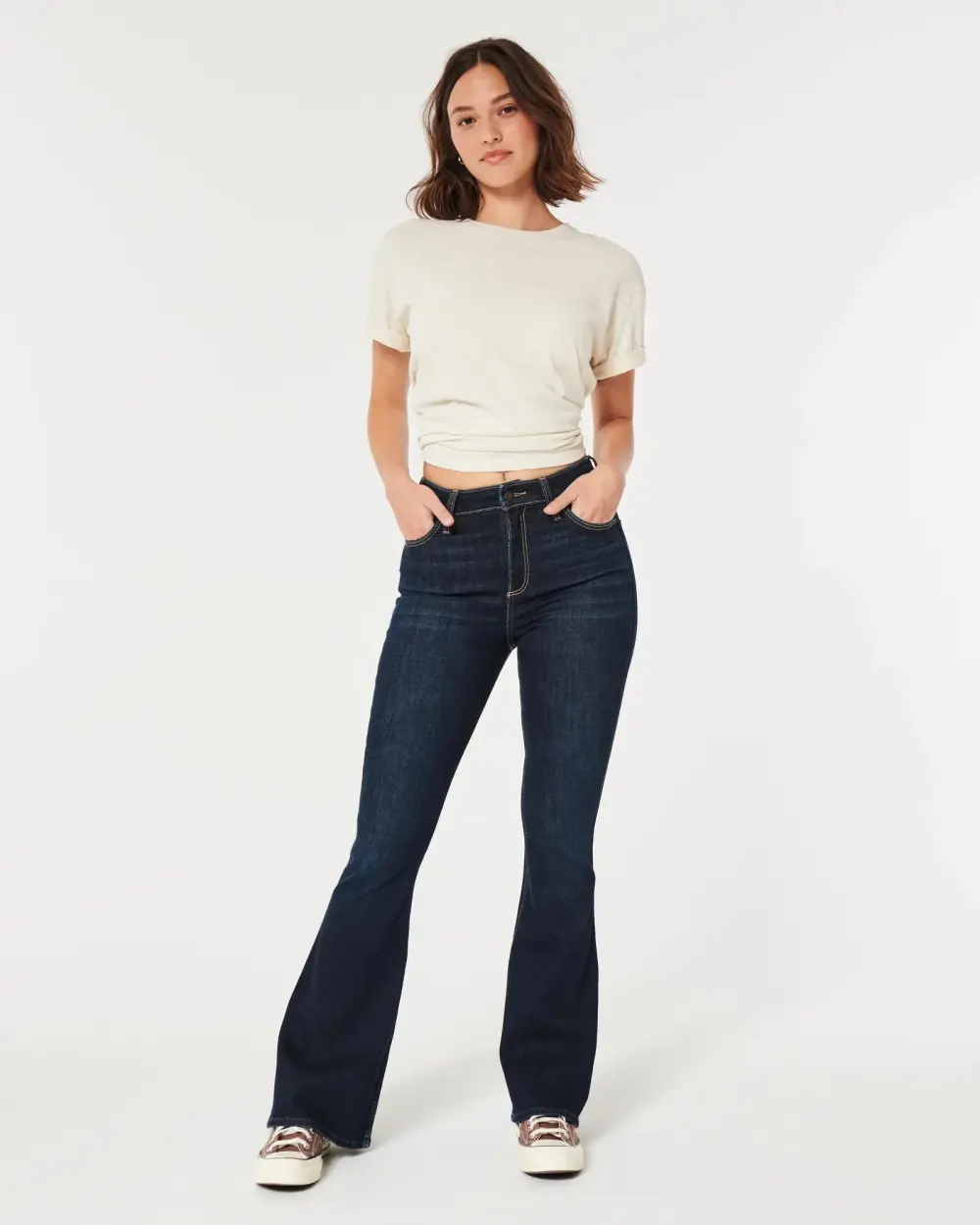 Curvy High-Rise Dark Wash Flare Jeans