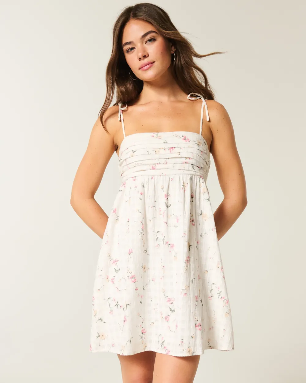 Babydoll Tie-Strap Mini Dress