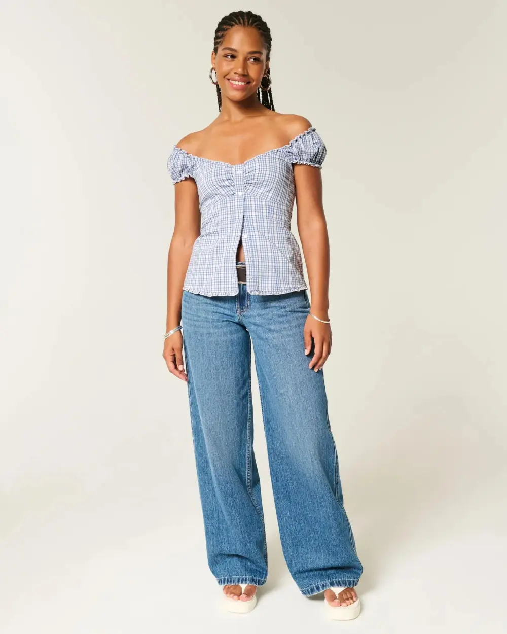 Linen-Blend Tie-Front Peplum Top