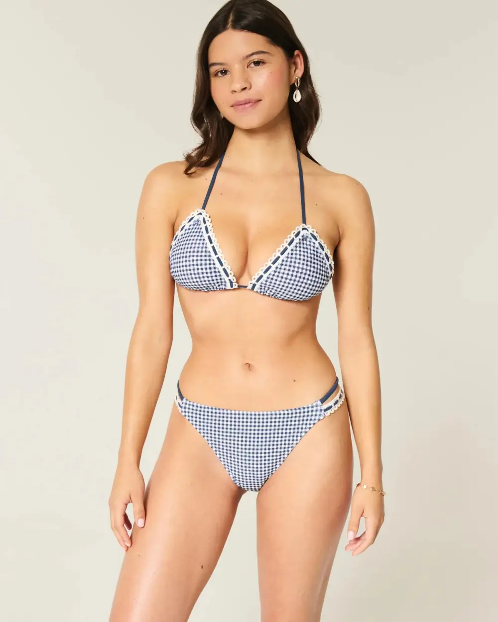 Crochet-Style Trim Double-Strap Cheeky Bikini Bottom