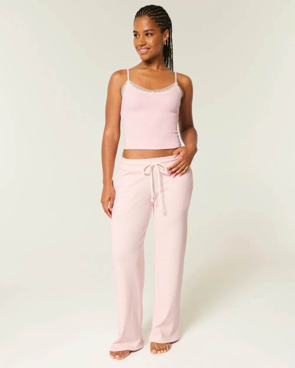 Gilly Hicks Waffle Lace Straight Pants