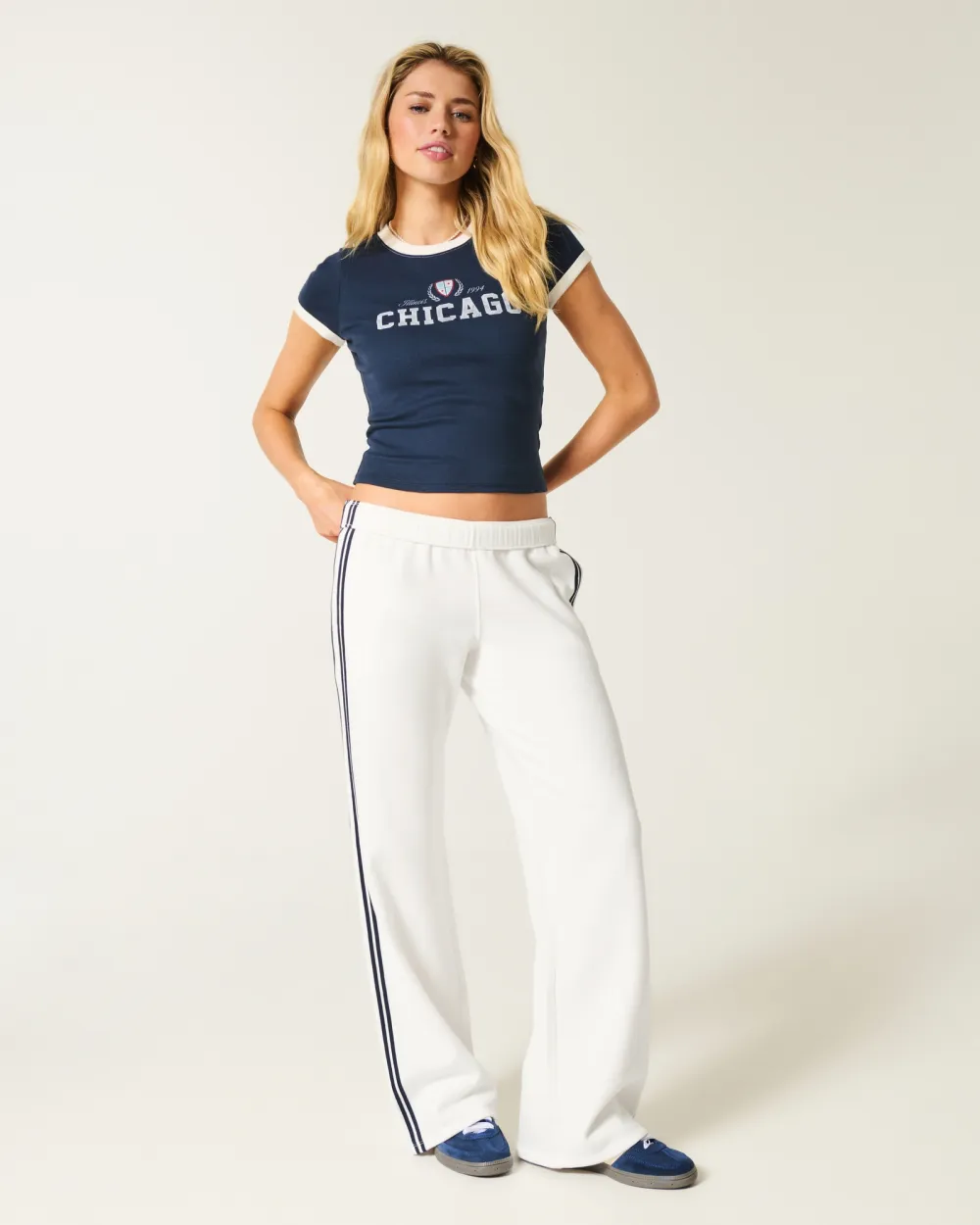 Striped Wide-Leg Sweatpants