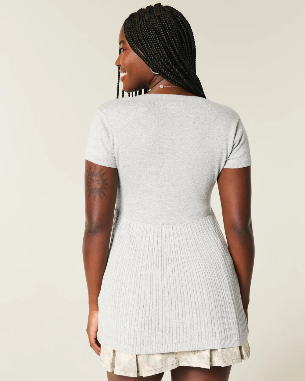 Short-Sleeve Henley Babydoll Top