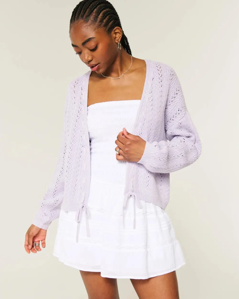 Easy Textured No-Close Cardigan