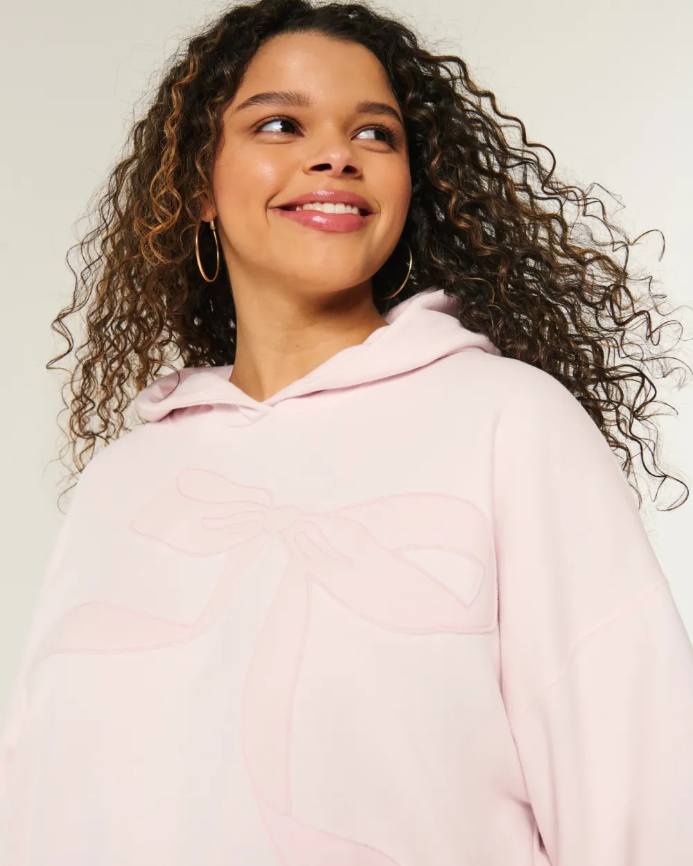 Oversized Bow Graphic Hoodie