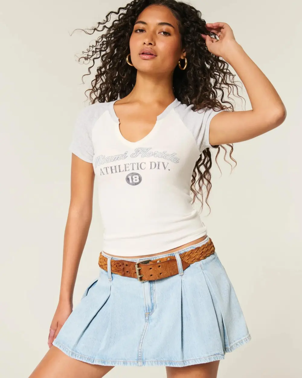 Easy Notch-Neck Miami Graphic Baby Tee