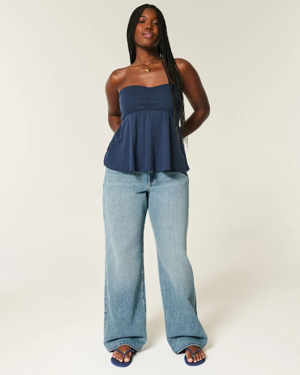 Curvy High-Rise Medium Wash Baggy Jeans