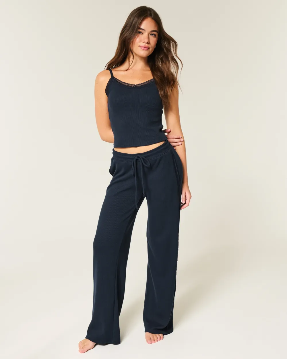 Gilly Hicks Waffle Lace Straight Pants
