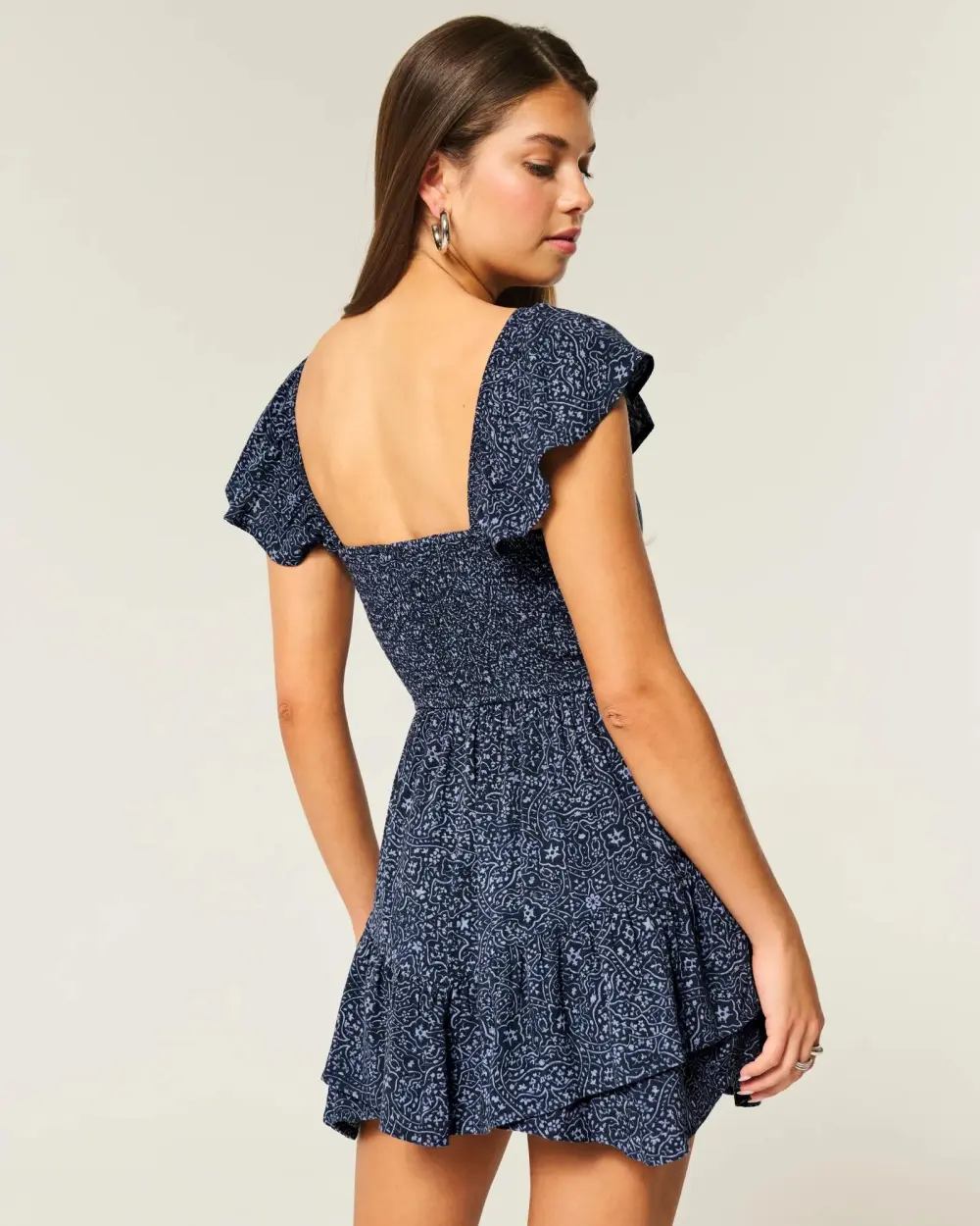 Cinch-Bust Mini Skort Dress