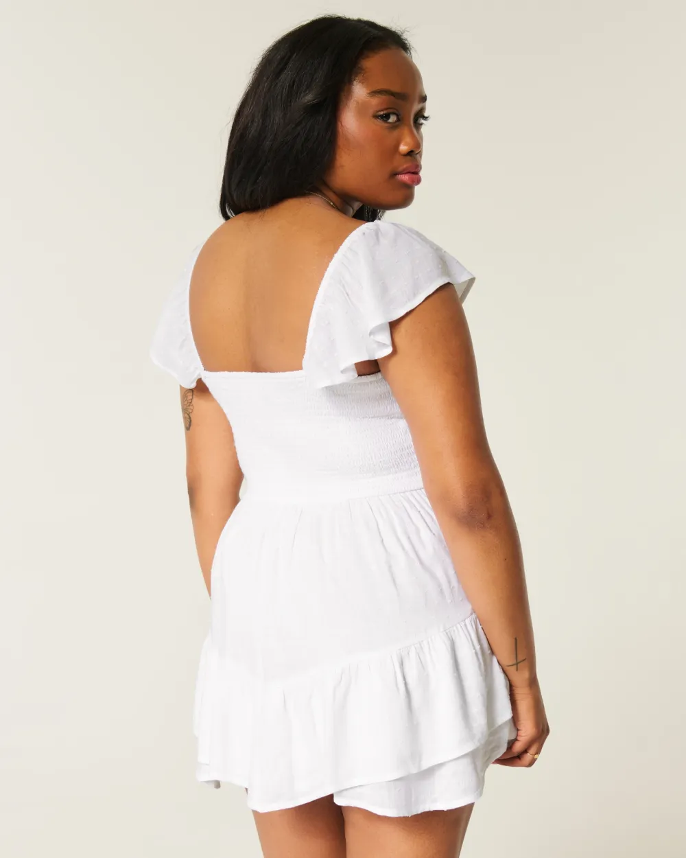 Cinch-Bust Mini Skort Dress