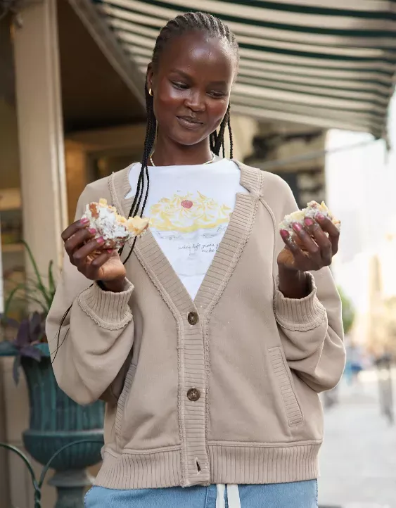 Aerie Fleece Cardigan