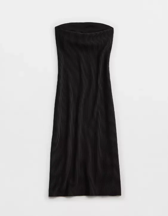 OFFLINE By Aerie Stripe Rib Night Out Midi Tube Dress
