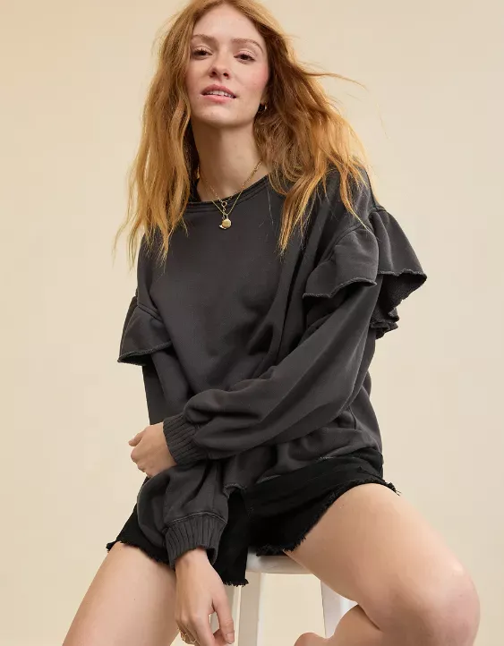 Aerie Ruffle Sleeve Sweatshirt