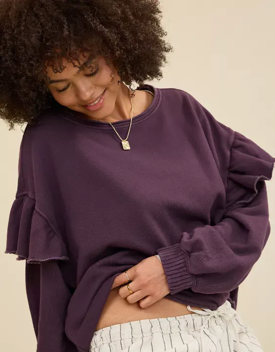 Aerie Ruffle Sleeve Sweatshirt