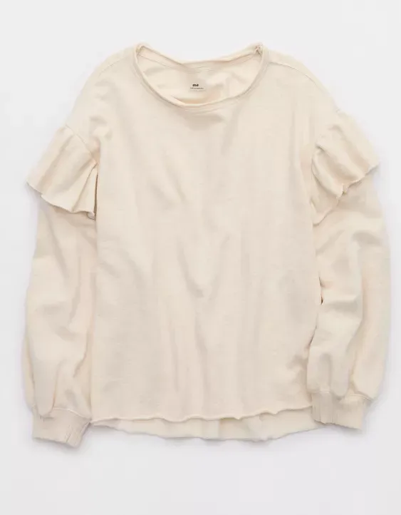 Aerie Ruffle Sleeve Sweatshirt