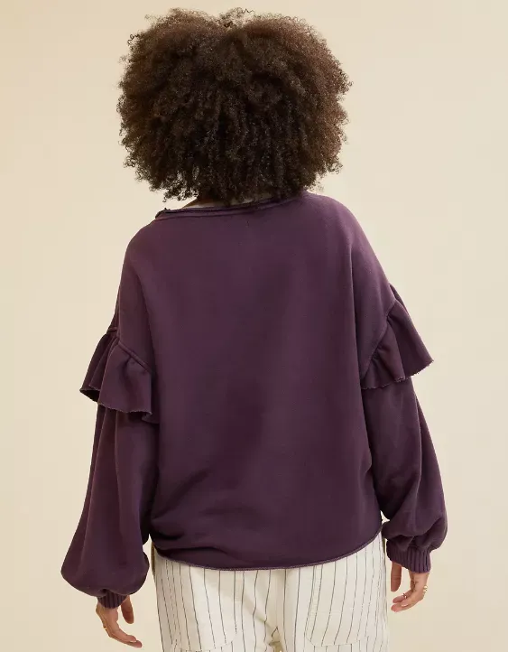 Aerie Ruffle Sleeve Sweatshirt