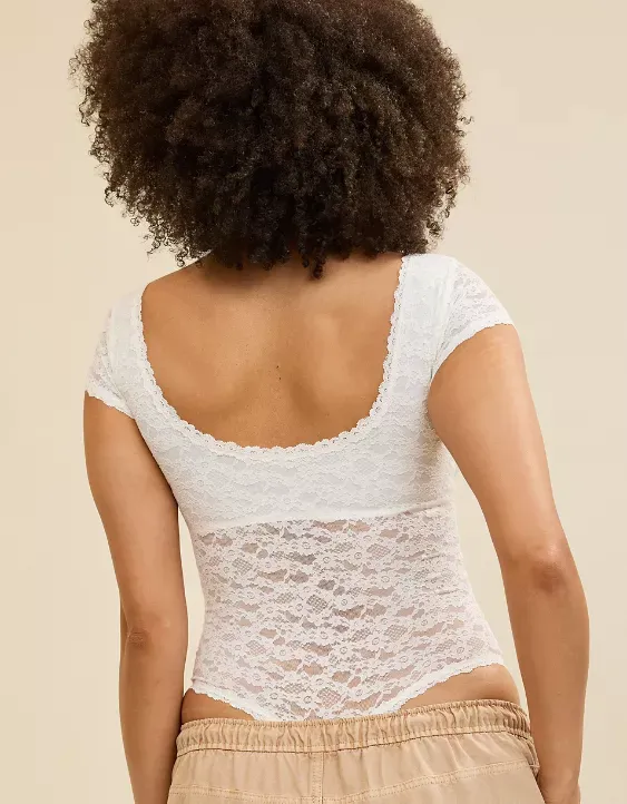 Show Off Vintage Lace Short Sleeve Bodysuit