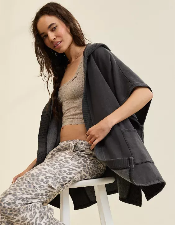 Aerie Hooded Fleece Cape